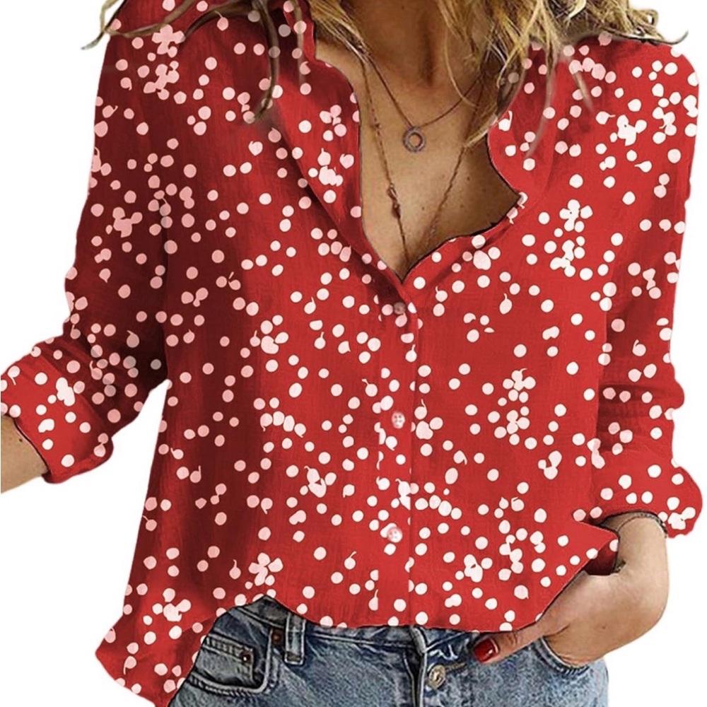 Red Floral Women's Top